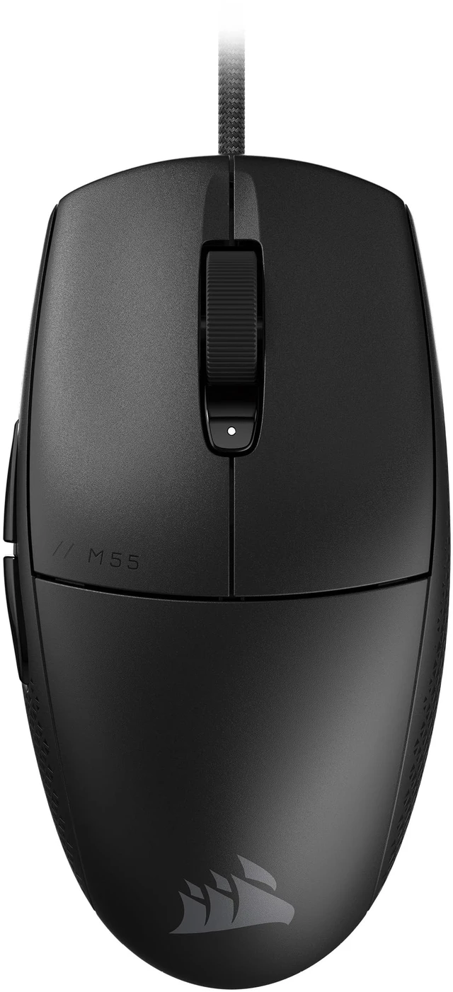 Main image of M55 Wired Lightweight FPS Gaming Mouse 16,000 DPI Six Programmable Buttons Textured Side Grips Black