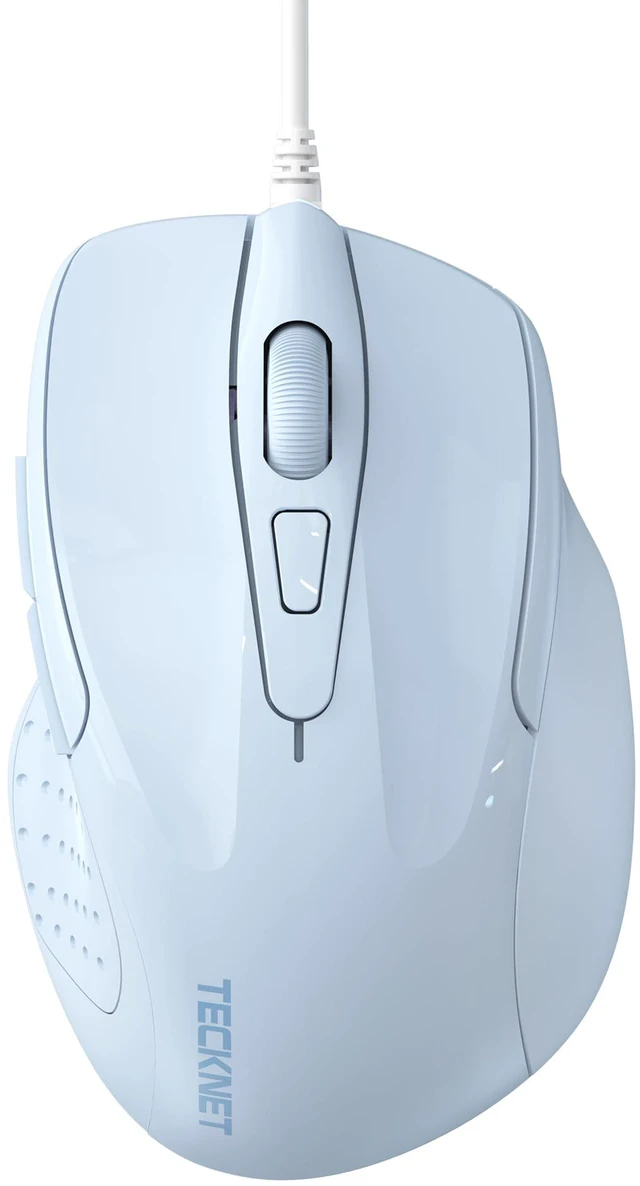 Main image of Wired Mouse, 6-Button Corded with 4 Adjustable DPI, Optical Mouse with Ergonomic Design and 5FT Cord for Laptop, Chromebook, PC, Desktop, Mac, Notebook - LT.Blue