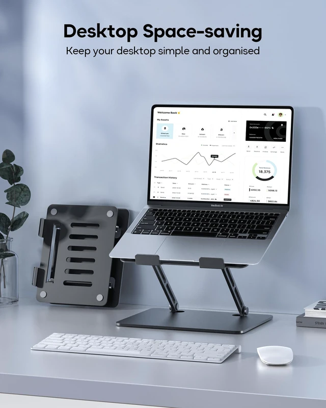 Alt view image 4 of 5 - Adjustable Laptop Stand for Desk, Aluminum Computer Stand | Aluminum Ventilated Colling Laptop Riser Holder Mount Compatible with MacBook Pro Air, HP, Dell 10-15.6" All Laptops
