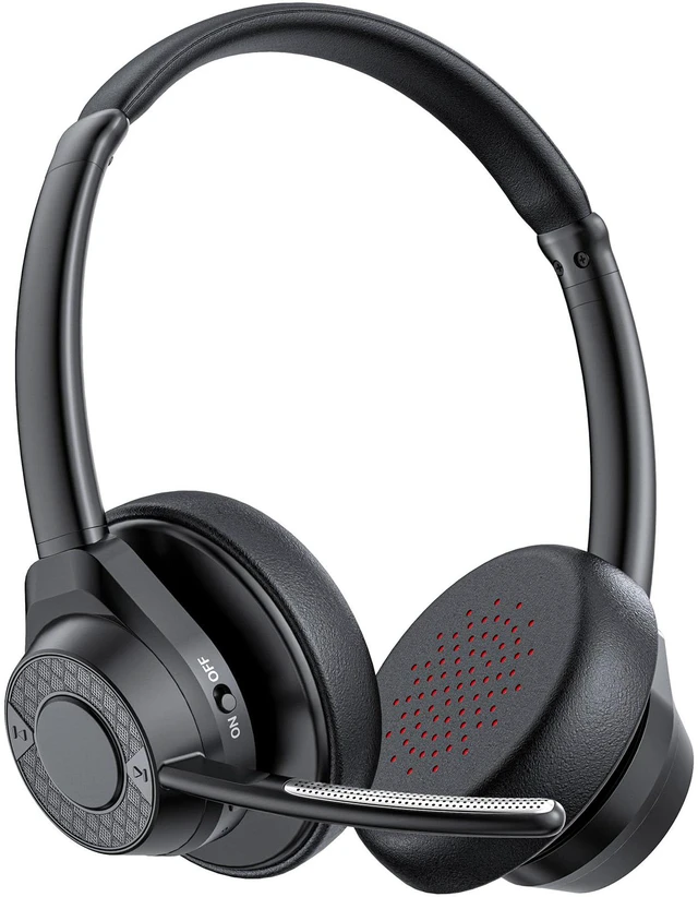Main image of wireless headset with mic for work, noise cancelling headphones with mic | Bluetooth 5.4 Over-Ear Headphones, Multipoint Connection, Noise-Reducing Mic for Work, Mobile,Laptop, Zoom & Office Black
