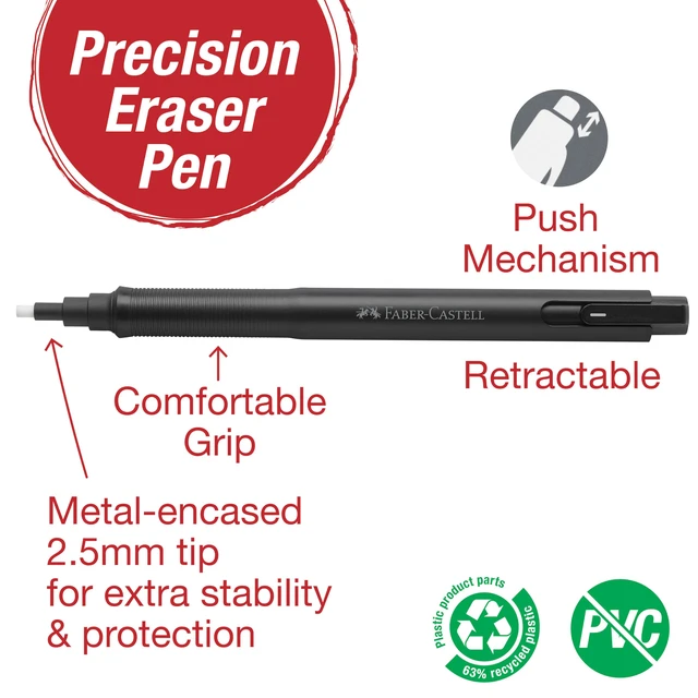Alt view image 2 of 7 - 185610 - Eraser Pen Precision Eraser Pen, Includes Refill Eraser, for Professionals and Hobby Artists, White