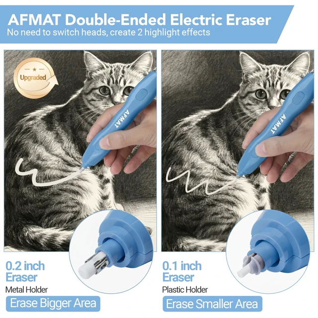 Alt view image 2 of 7 - Electric Eraser, with 140 Eraser Refills, Rechargeable Pencil Erasers for Artists, Electric Erasers for Drafting, Drawing, Painting, Sketching, Architectural Plans, Detailer Tool EE25