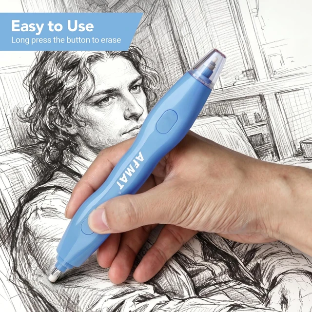 Alt view image 6 of 7 - Electric Eraser, with 140 Eraser Refills, Rechargeable Pencil Erasers for Artists, Electric Erasers for Drafting, Drawing, Painting, Sketching, Architectural Plans, Detailer Tool EE25