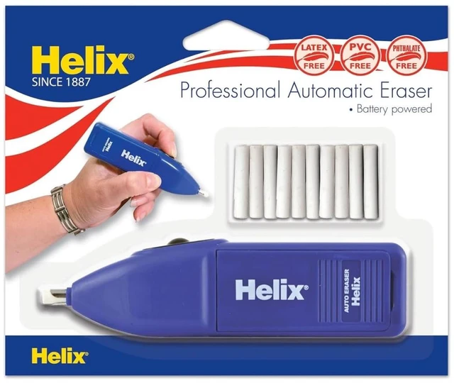 Main image of Helix - Professional Automatic Eraser - Battery-Powered - Blue | Precise and Efficient - For Artists and Architects - Effortless Precision - Detailed Pencil Drawings - Compact Design