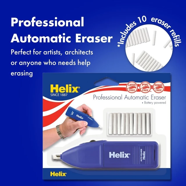 Alt view image 2 of 7 - Helix - Professional Automatic Eraser - Battery-Powered - Blue | Precise and Efficient - For Artists and Architects - Effortless Precision - Detailed Pencil Drawings - Compact Design
