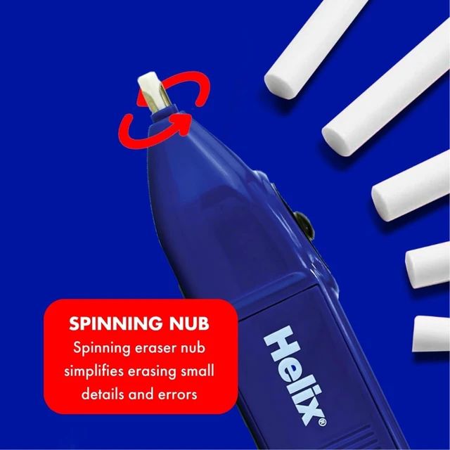 Alt view image 5 of 7 - Helix - Professional Automatic Eraser - Battery-Powered - Blue | Precise and Efficient - For Artists and Architects - Effortless Precision - Detailed Pencil Drawings - Compact Design