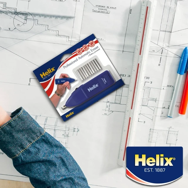 Alt view image 6 of 7 - Helix - Professional Automatic Eraser - Battery-Powered - Blue | Precise and Efficient - For Artists and Architects - Effortless Precision - Detailed Pencil Drawings - Compact Design
