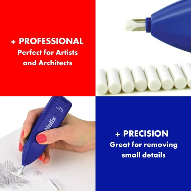 Alt view image 7 of 7 - Helix - Professional Automatic Eraser - Battery-Powered - Blue | Precise and Efficient - For Artists and Architects - Effortless Precision - Detailed Pencil Drawings - Compact Design