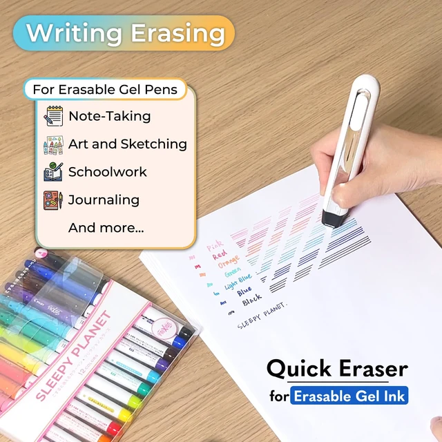 Alt view image 2 of 7 - Mini Heat Pen, Erasable Gel Ink Eraser, Thermal Print Eraser & Foil Quill | Eraser for erasable fabric markers | Thermal label eraser | Quilting marks | TCG card flattening kit | Hot foil | Heat press