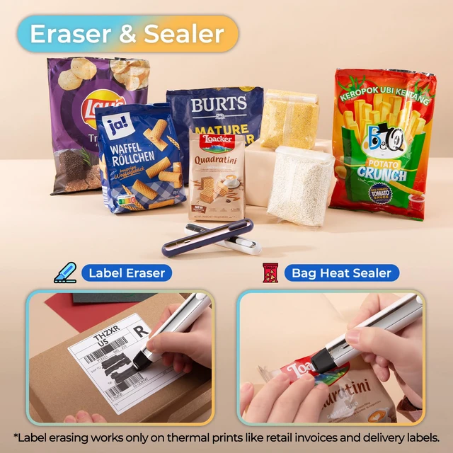 Alt view image 6 of 7 - Mini Heat Pen, Erasable Gel Ink Eraser, Thermal Print Eraser & Foil Quill | Eraser for erasable fabric markers | Thermal label eraser | Quilting marks | TCG card flattening kit | Hot foil | Heat press
