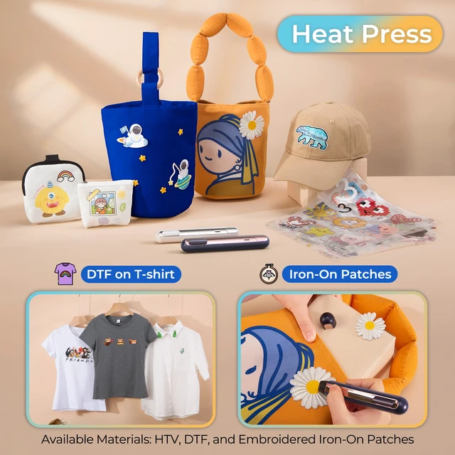 Alt view image 7 of 7 - Mini Heat Pen, Erasable Gel Ink Eraser, Thermal Print Eraser & Foil Quill | Eraser for erasable fabric markers | Thermal label eraser | Quilting marks | TCG card flattening kit | Hot foil | Heat press