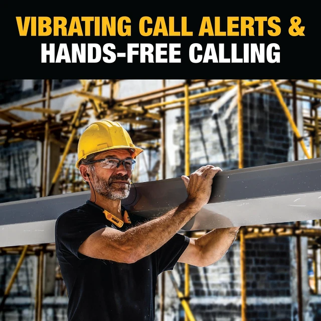 Alt view image 5 of 7 - Heavy Duty 2-in-1 Neckband Bluetooth Headphones w/Built-in Speakers, Jobsite Wearable Speaker & Around Neck Headphones, Wireless Bluetooth Headset, 60+ Hrs Hands-Free Music/Calls, Carry Pouch