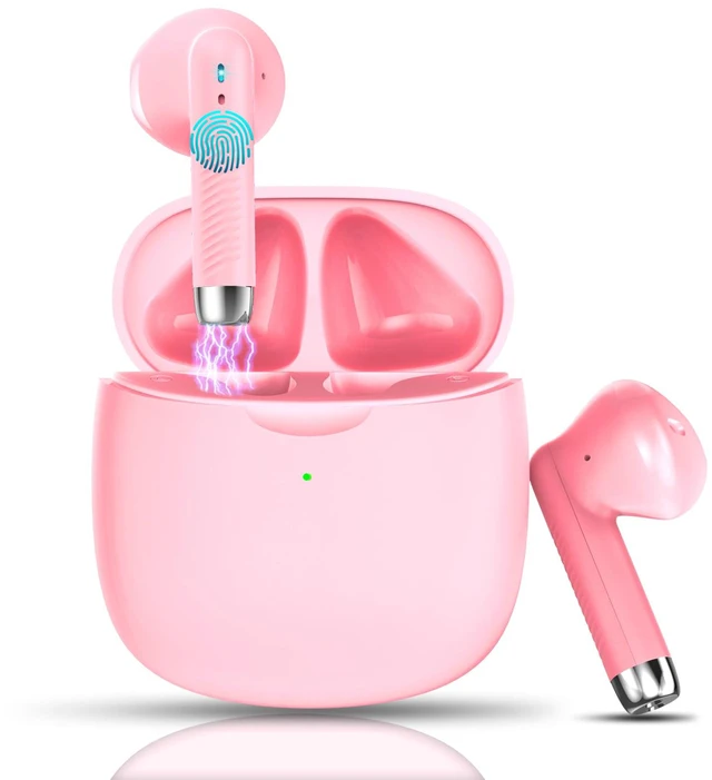 Main image of Wireless Earbuds, Bluetooth 5.4 Earbuds Stereo Bass, Bluetooth Headphones | in Ear Noise Cancelling Mic, Wireless Earphones IP7 Waterproof Sports, 32H Playtime Mini USB C Charging Ear Buds Light Pink