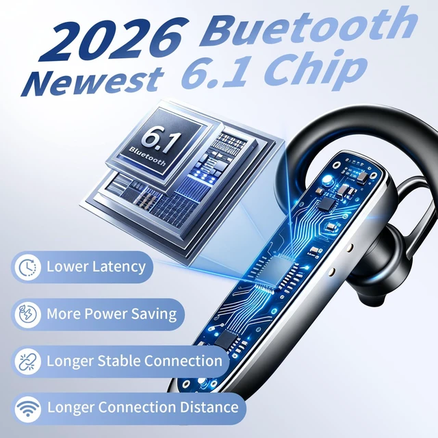 Alt view image 4 of 7 - Bluetooth Headset with USB Dongle,Wireless Headset with Mic for Work | Bluetooth 6.1,24H Talk Time&10H Playtime via USB,Dual connect & Mute Bluetooth Earpiece with Noise Canceling for Work Trucker