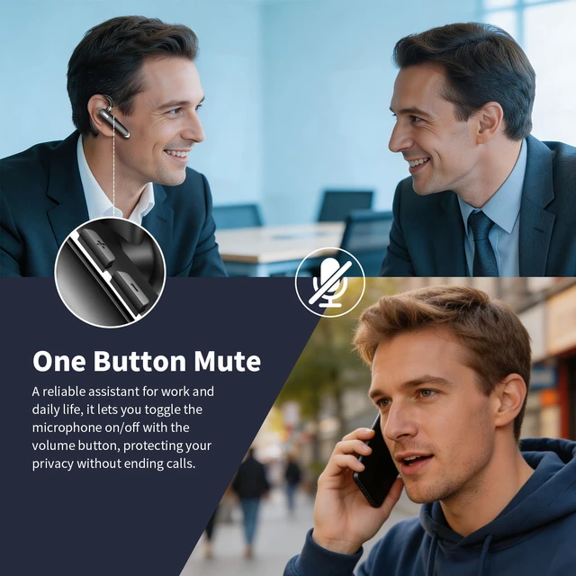 Alt view image 6 of 7 - Bluetooth Headset with USB Dongle,Wireless Headset with Mic for Work | Bluetooth 6.1,24H Talk Time&10H Playtime via USB,Dual connect & Mute Bluetooth Earpiece with Noise Canceling for Work Trucker