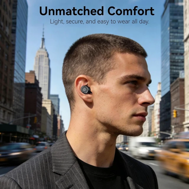 Alt view image 4 of 7 - T10 Wireless Earbuds Powerful Bass Stereo Wireless Charging, APP, IPX8 | Waterproof, 55H Playtime, Ergonomic Design In Ear buds, App Customize EQ, Bluetooth 5.3 Headphones for Work, Travel, Black