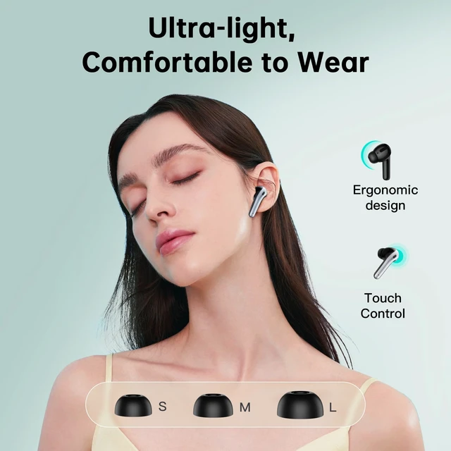 Alt view image 3 of 7 - Wireless Ear Buds Bluetooth Earbuds Translation Earbuds Real Time 70H Playtime Wireless Headphones AI Bluetooth Headphones for Travel Meeting Sports