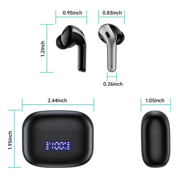 Alt view image 7 of 7 - Wireless Ear Buds Bluetooth Earbuds Translation Earbuds Real Time 70H Playtime Wireless Headphones AI Bluetooth Headphones for Travel Meeting Sports