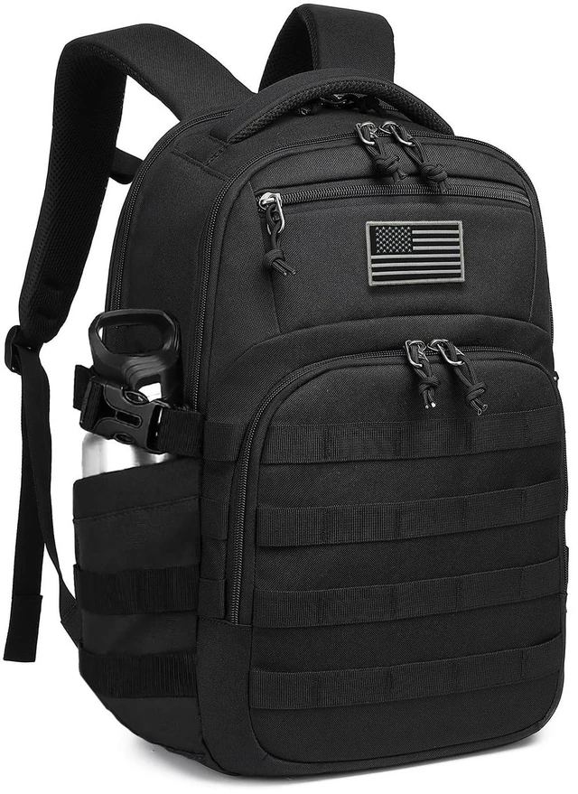 Main image of Military tactical backpack, backpack for men black small tactical assault bag (Black, 18.5 inch)