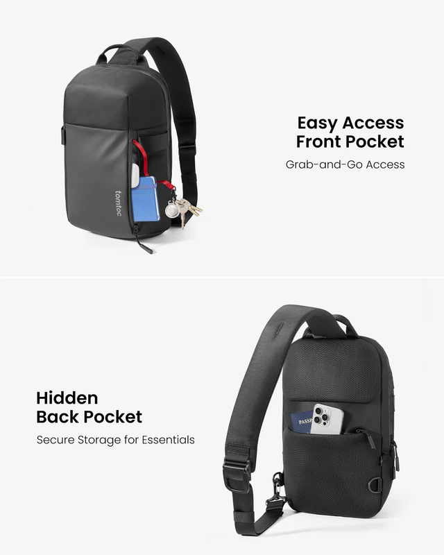 Alt view image 4 of 7 - 7L Sling Backpack Crossbody Bag for Men Women, EDC Daypack Chest Shoulder Bag for 14-Inch MacBook Pro M5/M4/M3/M2/M1, 13" MacBook Air/Neo, 13" iPad Air M4/M5, Organized, Daily Use, Work/Travel