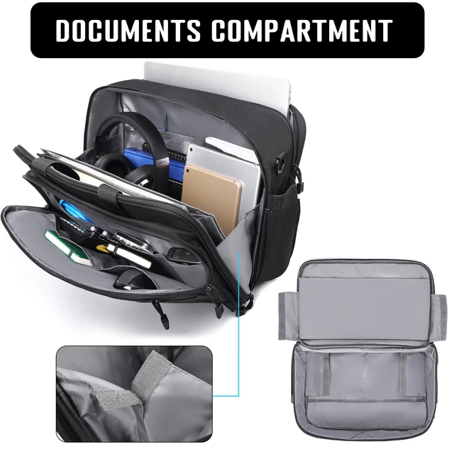 Alt view image 5 of 7 - Tactical Messenger Laptop Bag Large Military Briefcase 17.3 Inch Computer Work Office Bag for Men YKK-Zippers