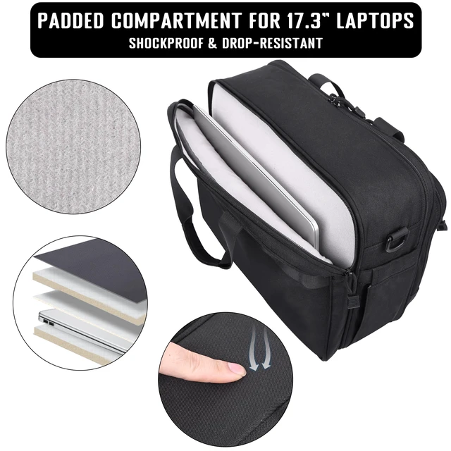 Alt view image 4 of 7 - Tactical Messenger Laptop Bag Large Military Briefcase 17.3 Inch Computer Work Office Bag for Men YKK-Zippers