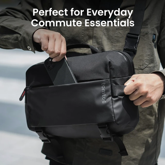 Alt view image 6 of 7 - 10L Laptop Messenger Shoulder Bag for 13/14-inch MacBook Pro/Air M5 | Minimalist Crossbody Bag Fits 13" MacBook Neo & 11" iPad Pro/Air, Water-resistant EDC Sling Pack for Business, Travel, Work