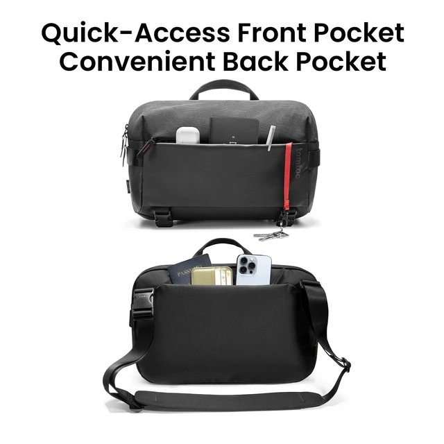 Alt view image 5 of 7 - 10L Laptop Messenger Shoulder Bag for 13/14-inch MacBook Pro/Air M5 | Minimalist Crossbody Bag Fits 13" MacBook Neo & 11" iPad Pro/Air, Water-resistant EDC Sling Pack for Business, Travel, Work