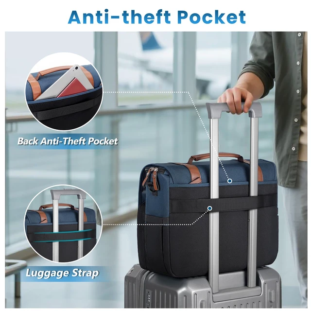 Alt view image 7 of 7 - Messenger Bag for School, 15.6 inch Mens Crossbody Satchel for Work | Laptop Bags with USB Charging Port, Large Student College Bag, Water Resistant Computer Briefcase for Office, Commuting