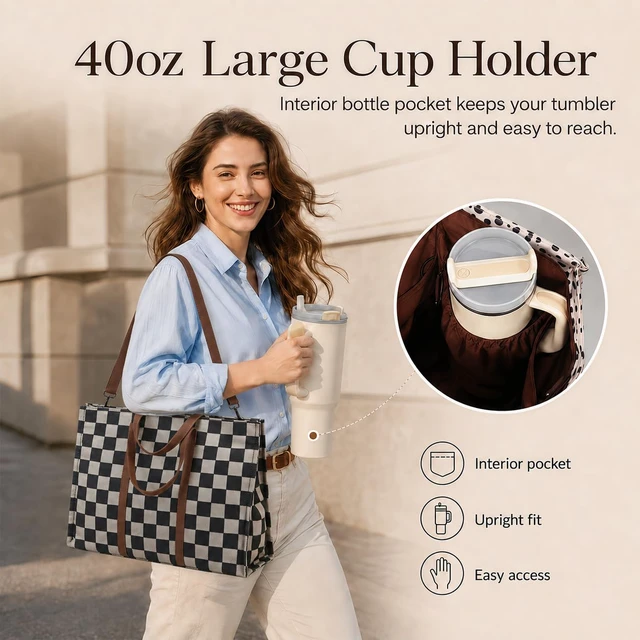 Alt view image 6 of 7 - Work Tote Bag for Women, Laptop Tote Bag With 15.6 Inch Padded Compartment, Teacher Nurse Bible Bags Professional Briefcase Business Computer Purses for Office, School and Travel