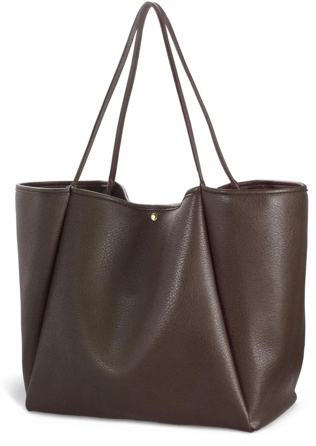 Main image of Oversize Pu Leather Tote Women Weekender Bag Shopper Handbag Travel Purse (Coffee)