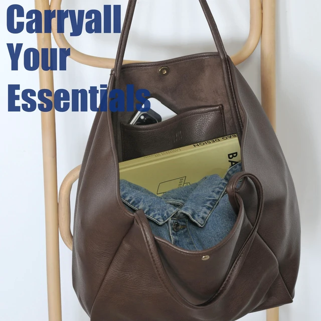 Alt view image 5 of 6 - Oversize Pu Leather Tote Women Weekender Bag Shopper Handbag Travel Purse (Coffee)