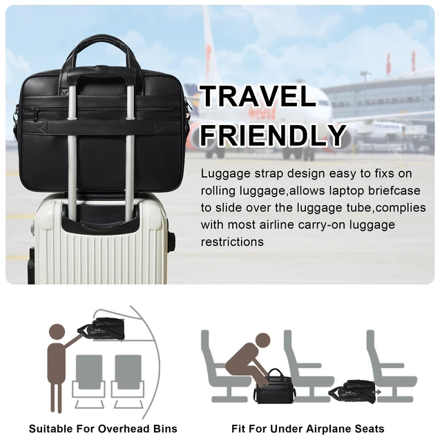 Alt view image 7 of 7 - 17 Inch Large Laptop Messenger Bag for Men and Women