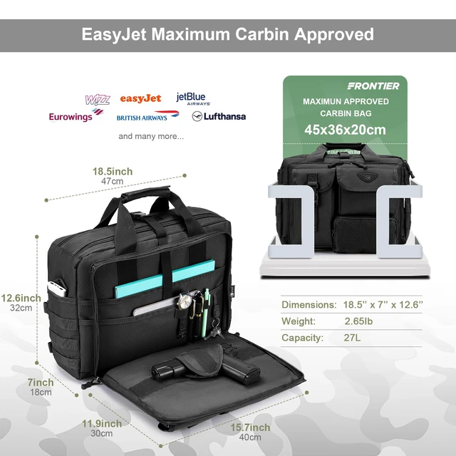 Alt view image 3 of 6 - Tactical Messenger Bag, Tactical Briefcase for Man Military Laptop Bag 15.6/17.3 Inch Messenger Shoulder Bag