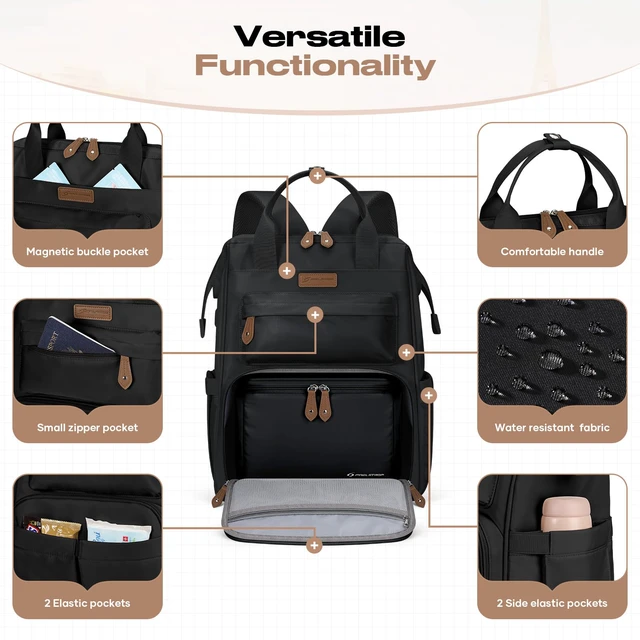 Alt view image 4 of 7 - 15.6-17.3" Laptop Backpack with Lunch Box, Work Bag for Women Men | 25l Capacity, 3-5h Thermal Insulation, Usb & Type-C Ports, Anti-Theft Design, Water-Resistant. Ideal For Travel, School,Nurse