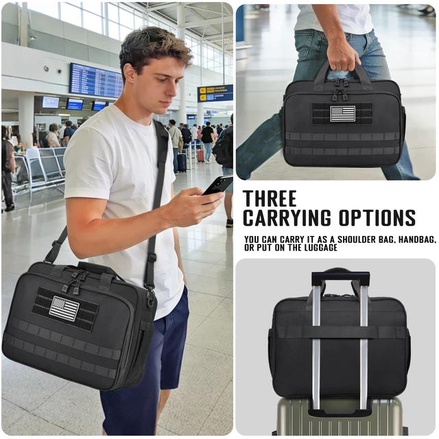 Alt view image 2 of 7 - Large Computer Bag 17.3 Inch Laptop Bags Tactical Brief Laptop Case | YKK-Zipper Waterproof Carry on Messenger Bag for Travel Work Office Business Overnight