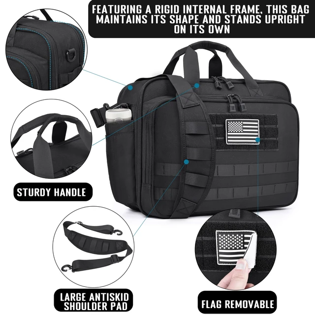 Alt view image 6 of 7 - Large Computer Bag 17.3 Inch Laptop Bags Tactical Brief Laptop Case | YKK-Zipper Waterproof Carry on Messenger Bag for Travel Work Office Business Overnight