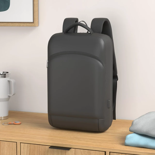Alt view image 2 of 7 - Slim Laptop Backpack for Men 15.6 inch Men's Computer Backpacks Small Travel Backpack Lightweight Waterproof Anti Theft Business Carry on Bag with USB Charging Port for Work Office College