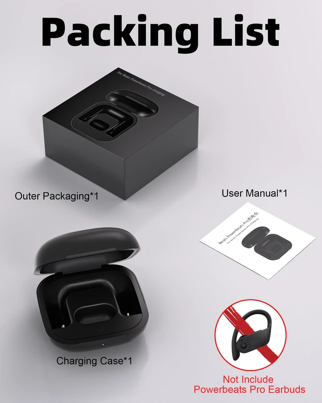 Alt view image 7 of 7 - Charging Case Replacement for Powerbeats Pro: Beats Earbuds Charger Case with Bluetooth Pairing Sync Button, 700mAh Battery, Earbuds Not Included