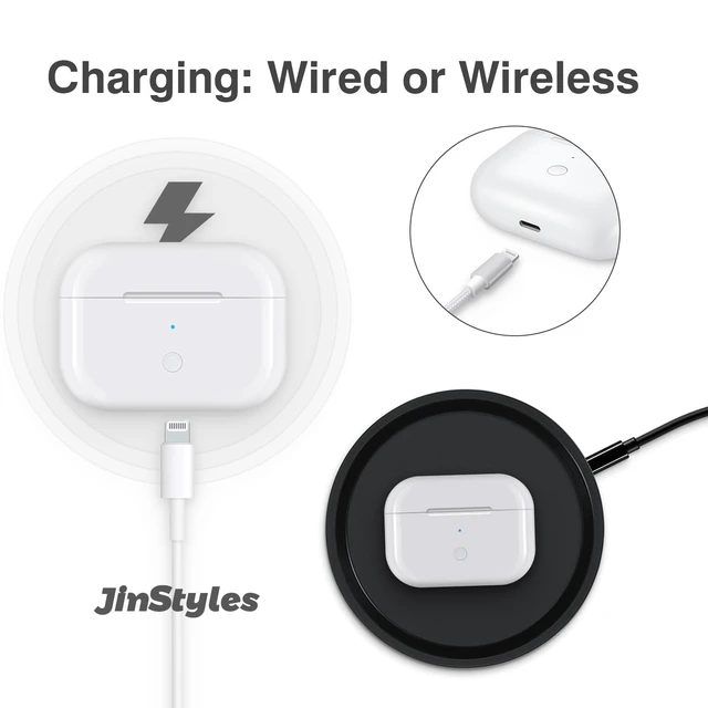 Alt view image 5 of 7 - Replacement Charging Case Compatible for AirPods Pro 1/2, White | Wireless & Light-ning, 660mAh Battery, without Earbuds