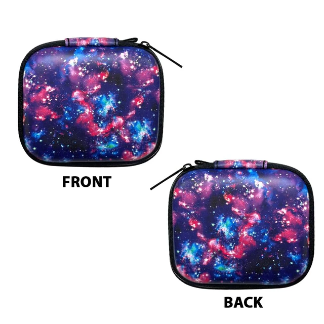 Alt view image 2 of 6 - Portable Wireless Headphone Case, Earphone Storage Bag Carrying Case, Earbud Holder with Carabiner Compatible with Raycon Fitness Bluetooth True Wireless Earbuds - Purple Nebula Galaxy
