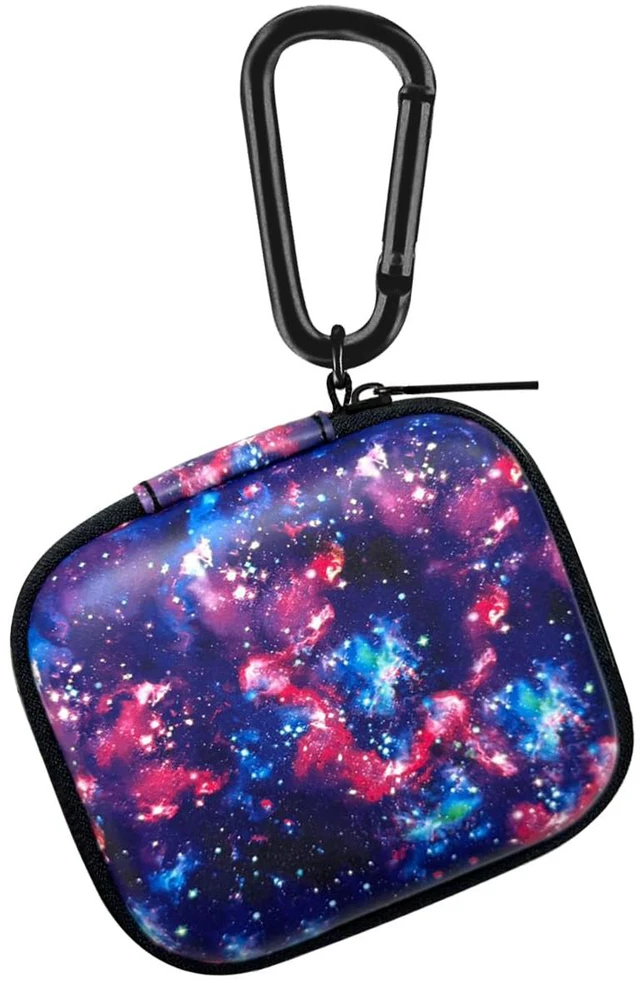 Main image of Portable Wireless Headphone Case, Earphone Storage Bag Carrying Case, Earbud Holder with Carabiner Compatible with Raycon Fitness Bluetooth True Wireless Earbuds - Purple Nebula Galaxy
