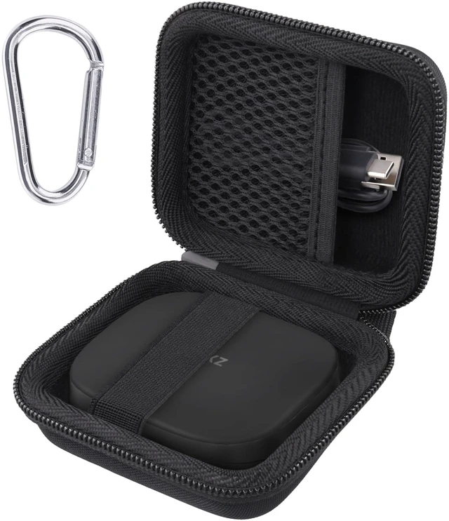 Main image of Hard Case for SHOKZ OpenFit Pro Open-Ear Earbuds, Black | Mesh Accessory Pocket, Charging Cable Storage, Lightweight Design, Carabiner Clip