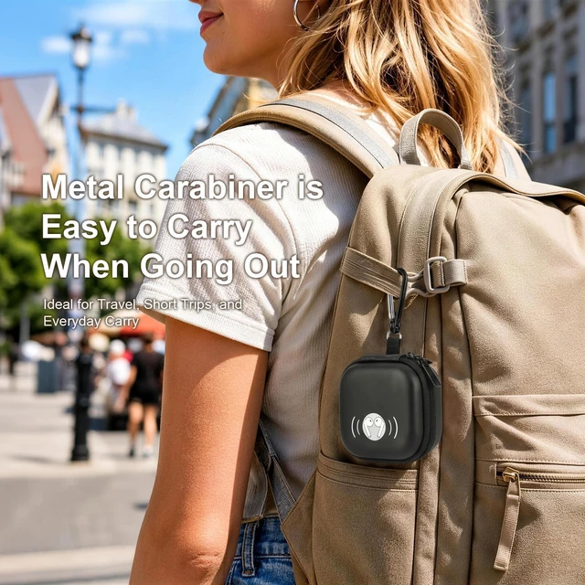 Alt view image 6 of 7 - Earbud Case for TAGRY X08 Bluetooth Headphones True Wireless Earbuds | Hard EVA Shell, Mesh Pocket, Carabiner, Dual Zipper, Cable & Ear Tip Storage, Case Only, For Commutes Gym & Travel, Black