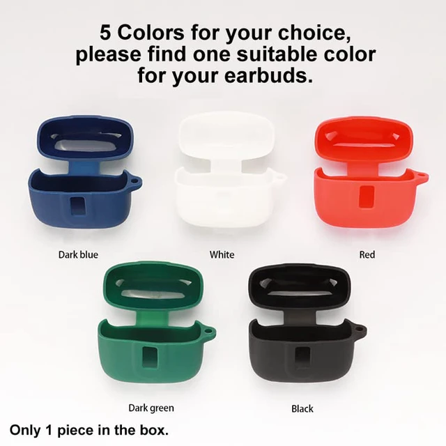 Alt view image 3 of 7 - Earbuds Case Compatible with TAGRY X08 Wireless Headphone, Silicon Protective Cover with Keychain, with Window for LED Display, Blue