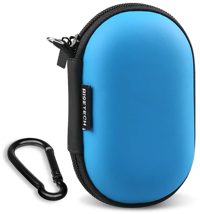 Main image of Earbud Case Holder Earphone Case Wired Headphone Storage Pouch Hard EVA Small Zipper Bag Compatible with Oval Wireless Earbuds, Beats Studio Buds, TOZO Golden X1, Soundcore Space A40 -Blue
