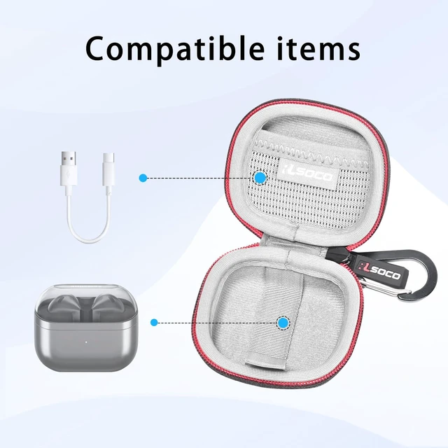 Alt view image 4 of 7 - Case for Samsung Galaxy Buds 3 Pro - Carrying Case for Samsung Galaxy Buds 3 FE (2025)/Galaxy Buds 3 Pro/Galaxy Buds 3 AI True Wireless Bluetooth Earbuds - Black (Case Only)
