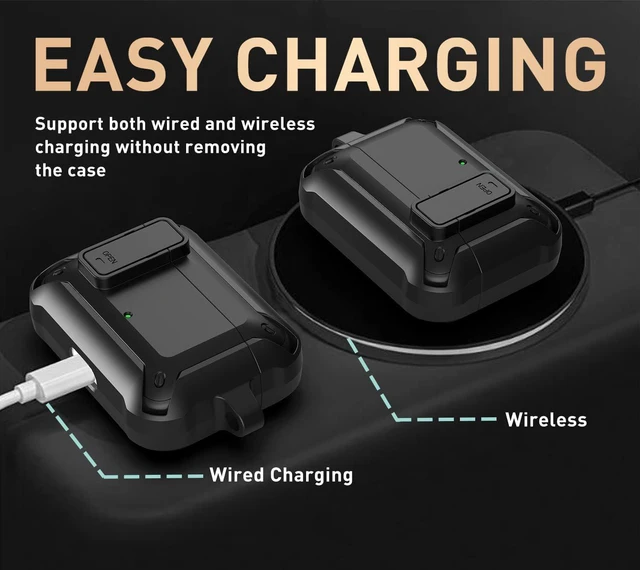 Alt view image 5 of 7 - Compatible with JBL Vibe Beam/Beam 2 Case Cover Lock Clip with Cleaner Kit,Cool Protective JBL Vibe 200TWS Cover Men Women with Carabiner for JBL Vibe Beam 2 Charging Case - Black