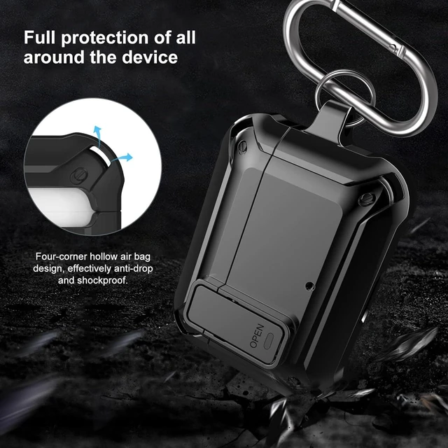 Alt view image 4 of 7 - Compatible with JBL Vibe Beam/Beam 2 Case Cover Lock Clip with Cleaner Kit,Cool Protective JBL Vibe 200TWS Cover Men Women with Carabiner for JBL Vibe Beam 2 Charging Case - Black