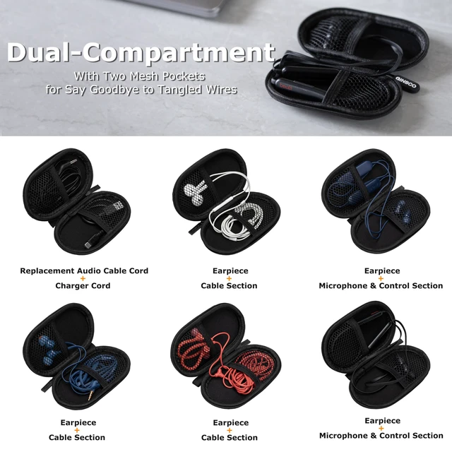 Alt view image 2 of 7 - Slim Hard Case for Beats Flex Wireless Earbuds for Sony WI-C100 Wireless Neckband Earphones for Apple EarPods Headphones Wired Ear Buds/Sony MDREX15AP in-Ear Earbud (Black)
